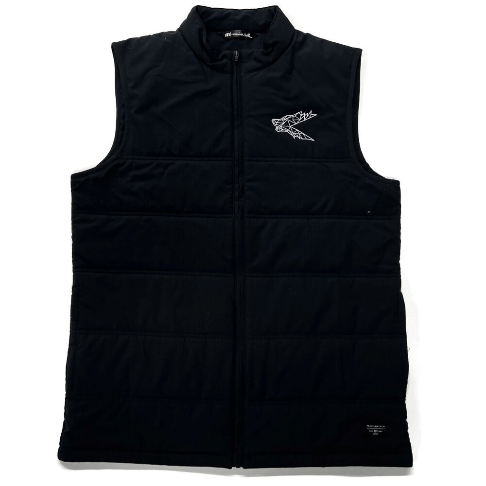Travis Mathew Vest Mens Medium Black Cold Bay Puffer Full Zip Golf Windbreaker